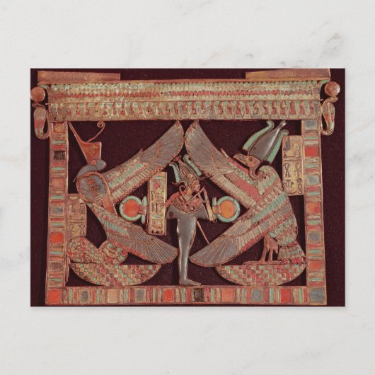 の神オシリスを描いた胸プレート ポストカード (正面)
