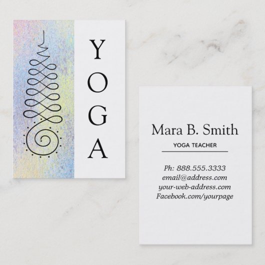 *~*の神聖な幾何学の啓発道のパステルのヨガ 名刺 (正面/裏面)