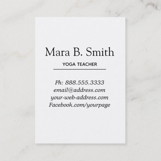 *~*の神聖な幾何学の啓発道のパステルのヨガ 名刺 (裏面)