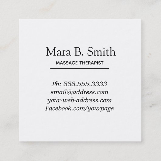 *~*の神聖な幾何学の精神的なマッサージのセラピー スクエア名刺 (裏面)