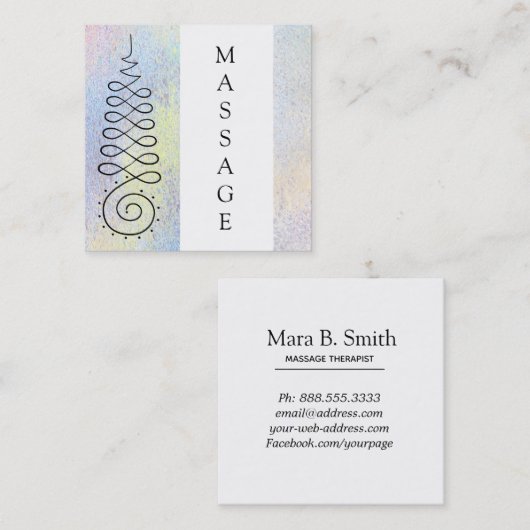 *~*の神聖な幾何学の精神的なマッサージのセラピー スクエア名刺 (正面/裏面)