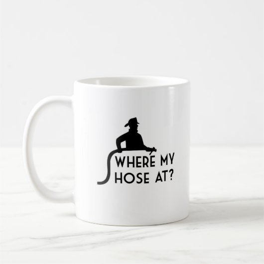 の私のホースか。 おもしろいな消防士のコーヒー・マグ コーヒーマグカップ (左)