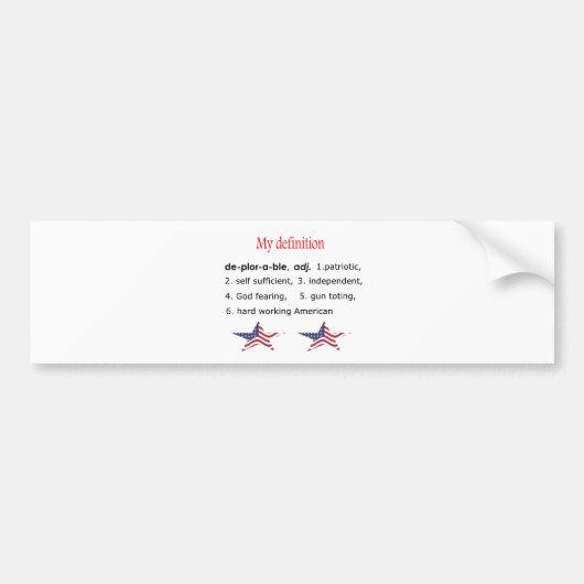 の私の定義嘆かわしい バンパーステッカー (正面)