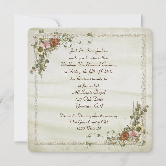 の秋のアイビーフローラ結婚枠 招待状 (正面)