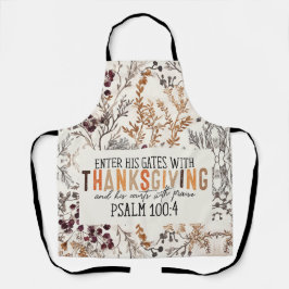 の秋インスパイアハッピーサンクスギビング&バイブル聖句 エプロン
