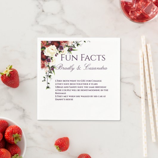 の秋結婚フローラのおもしろいの白情報 スタンダードカクテルナプキン (インサイチュ)