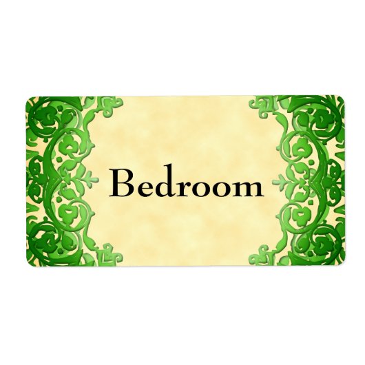 の移動ラベルの緑のヴィンテージフローララベル ラベル (正面)