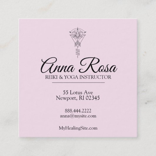 *~*の種族のはす輝きは治療の霊気を放射します スクエア名刺 (裏面)