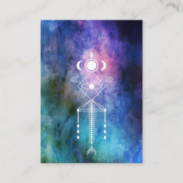 *~*の種族の神聖な幾何学の水彩画のアズテック人のシャーマン 名刺