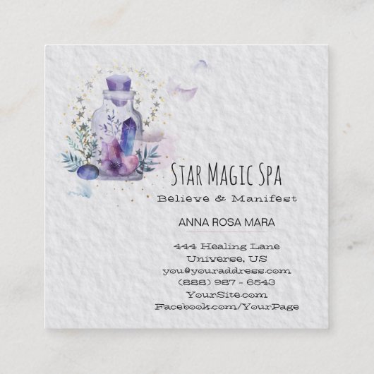 *~*の空の宇宙は水晶のメーソンジャーの宇宙を主演します スクエア名刺 (裏面)