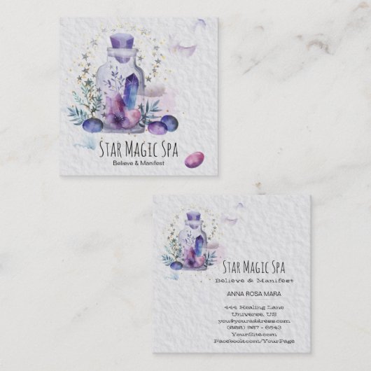 *~*の空の宇宙は水晶のメーソンジャーの宇宙を主演します スクエア名刺 (正面/裏面)