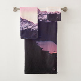 *~*の空山の紫色のピンク及びラベンダーの写真 バスタオルセット