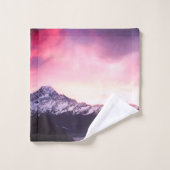 *~*の空山の紫色のピンク及びラベンダーの写真 バスタオルセット (ウォッシュタオル)