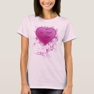 の笑い生きている、グランジな花の女性のワイシャツを愛して下さい Tシャツ