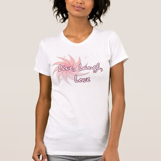 の笑い、愛生きている Tシャツ (正面)