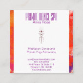 *~*の第一の種族のオレンジ紫色の霊気のアズテック人のシャーマン スクエア名刺 (裏面)