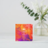 *~*の第一の種族のオレンジ紫色の霊気のアズテック人のシャーマン スクエア名刺 (スタンド正面)