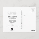 の第2ベビーの誕生の発表ありがとう ポストカード (裏面)