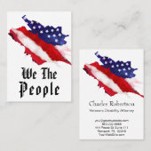*~*の米国旗私達人々米国の水彩画 名刺 (正面/裏面)