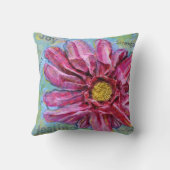の素晴らしい枕3Dのピンクの《植物》百日草 クッション (裏面)