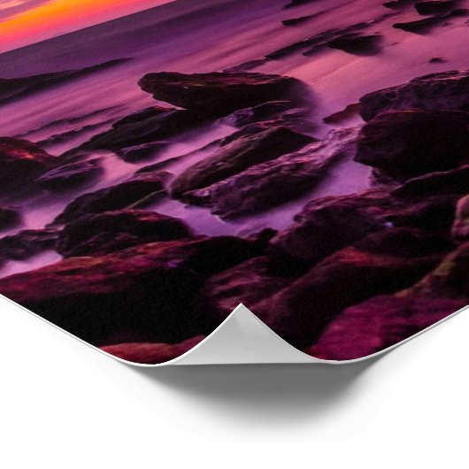 の素晴らし引用文でインスパイア夕日 ポスター (角)