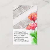 *~*の素朴で赤いケシによってはガーリーなヴィンテージ木が開花します 名刺 (裏面)