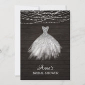 *~*の素朴なグリッターのブライダルシャワーのガウンの花嫁の服 招待状 (正面)