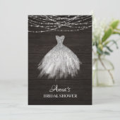 *~*の素朴なグリッターのブライダルシャワーのガウンの花嫁の服 招待状 (スタンド正面)