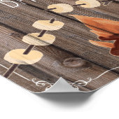 の素朴な木のパーティー結婚のサインプリント ポスター (角)