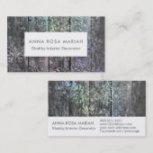 *~*の素朴な木製のぼろぼろの花のヴィンテージ 名刺 (正面/裏面)