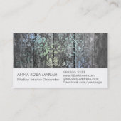 *~*の素朴な木製のぼろぼろの花のヴィンテージ 名刺 (裏面)