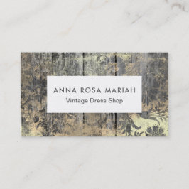 *~*の素朴な老化させた木製のぼろぼろの花のヴィンテージ 名刺