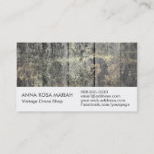 *~*の素朴な老化させた木製のぼろぼろの花のヴィンテージ 名刺 (裏面)