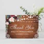 の素朴ウッドラ結婚イントレースフローラ サンキューカード (スタンド正面)