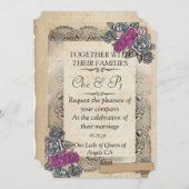 の素朴カー結婚ド招待状 招待状 (正面/裏面)