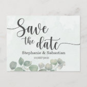 の素朴ユ結婚ーカリプタス・グリーンは日付を保存する ポストカード (正面)