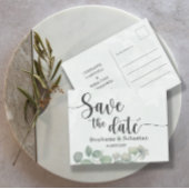 の素朴ユ結婚ーカリプタス・グリーンは日付を保存する ポストカード