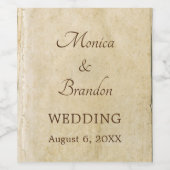 の素朴古結婚い紙つる植物ボトルラベル ワインラベル (シングルラベル)