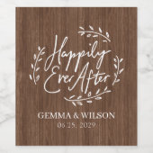 の素朴後で幸せパーソナライズされた結婚に ワインラベル (シングルラベル)