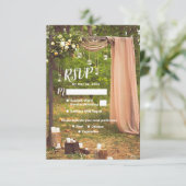 の素朴木結婚桃のメイスンキャンドル囲い 出欠カード (スタンド正面)