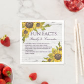 の素朴秋結婚黄色ひまわりおもしろいの事実 スタンダードカクテルナプキン (インサイチュ)