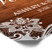 の素朴結婚ウッドストリング照明レース ポスター (角)