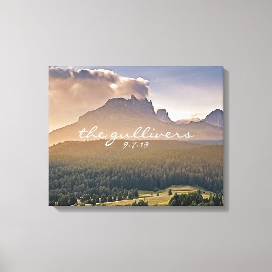 の素朴結婚ゲストシグネチャー書代替 キャンバスプリント (正面)