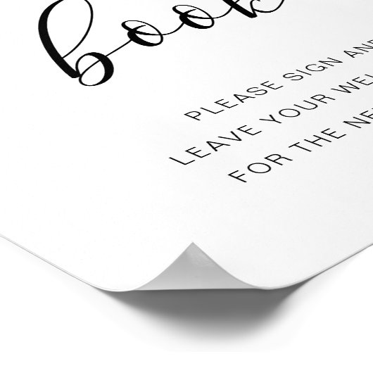 の素朴結婚ゲストブックの署名の手書きスクリプト ポスター (角)