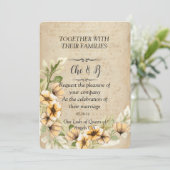 の素朴結婚フローラカード招待状 招待状 (スタンド正面)