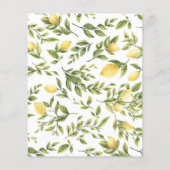 の素朴結婚レモンの緑のメニュー チラシ (裏面)