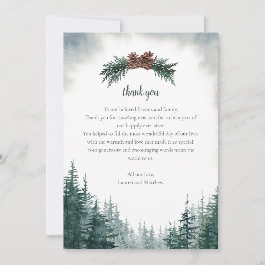 の素朴結婚写真の挿入サンキューカード 招待状 (裏面)