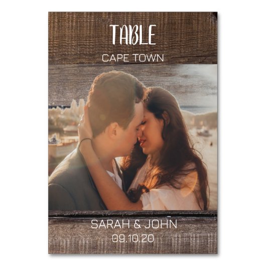 の素朴結婚旅行先の写真の名前 テーブルナンバー (裏面)