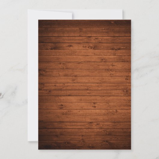 の素朴結婚木製の瓶の弦のライト 招待状 (裏面)