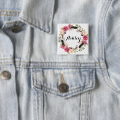 の素朴結婚花嫁のギフトボホウェディングパーティー 缶バッジ (インサイチュ)